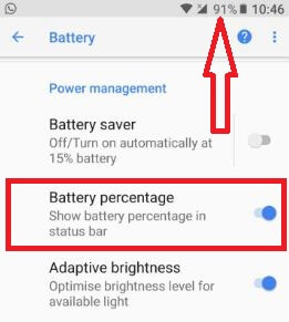 แสดงเปอร์เซ็นต์แบตเตอรี่ในโทรศัพท์ Android Oreo 8.0 ของคุณ