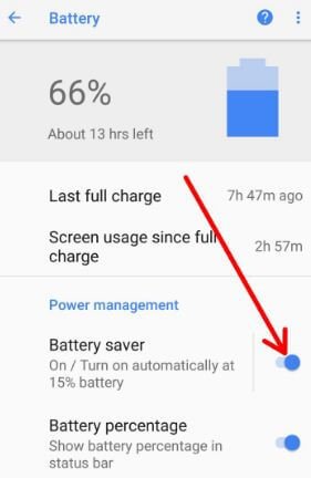 วิธีเปิดใช้งานโหมดประหยัดแบตเตอรี่ในโทรศัพท์ Android 8.0 Oreo