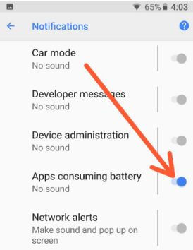 หยุดแอพที่ใช้แบตเตอรี Android Oreo 8.1