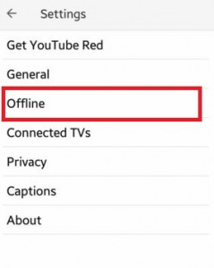 เปลี่ยนการตั้งค่าของวิดีโอ youtube แบบออฟไลน์บน Android