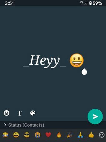 วิธีเขียนสถานะข้อความบน WhatsApp Android