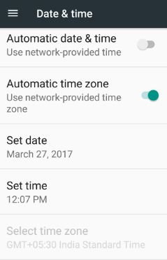 ตั้งค่าข้อมูลและเวลาในอุปกรณ์ android 7.0 nougat