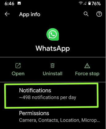 ปิดเสียงการแจ้งเตือนกลุ่มบน WhatsApp Android