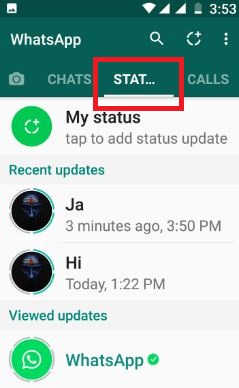 วิธีใช้สถานะ Whatsapp บน Android