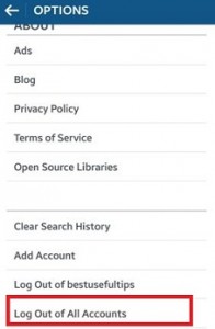 ออกจากระบบอุปกรณ์ Android ของบัญชี Instagram ทั้งหมด