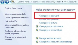 เปลี่ยนรหัสผ่าน windows 7